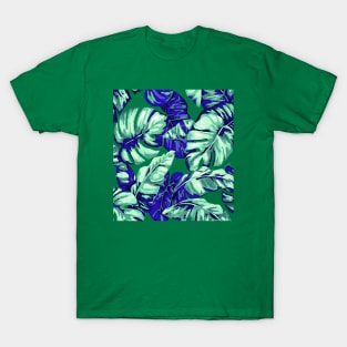 Tropical Leaves Camouflage Of Banana and Monstera 2 T-Shirt